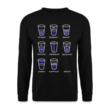 Physiker Optimist - Unisex Pullover - Schwarz - Vorne - Alina (178cm) & Michal (187cm)