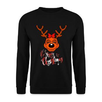 Joyeux Noël sans oreilles - Sweat-shirt Unisexe - noir - Devant - Alina (178cm) & Michal (187cm)