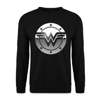 DC Comics Originals Wonder Woman Logo - Sweat-shirt Unisexe - noir - Devant - Alina (178cm) & Michal (187cm)