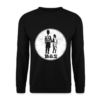 bruder und schwester - Unisex Pullover - Schwarz - Vorne - Alina (178cm) & Michal (187cm)