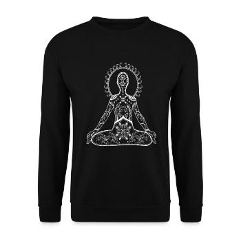 meditieren - Unisex Pullover - Schwarz - Vorne - Alina (178cm) & Michal (187cm)