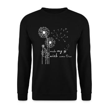 Pusteblume flower motif lucky charm - Unisex Sweatshirt - black - Front - Alina (178cm) & Michal (187cm)