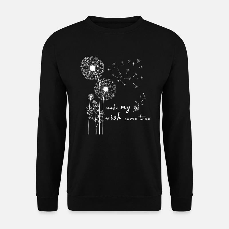 Pusteblume Blumenmotiv Glücksbringer - Unisex Pullover - Schwarz
