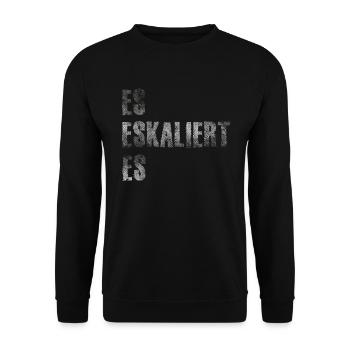 ES Eskaliert Eh - Unisex Pullover - Schwarz - Vorne - Alina (178cm) & Michal (187cm)