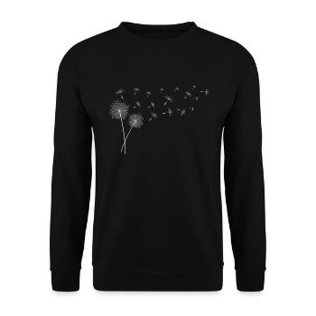 Pusteblume Blumenmotiv Glücksbringer - Unisex Pullover - Schwarz - Vorne - Alina (178cm) & Michal (187cm)