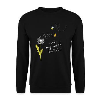 Pusteblume Fleur Fleur Abeille Porte-bonheur - Sweat-shirt Unisexe - noir - Devant - Alina (178cm) & Michal (187cm)