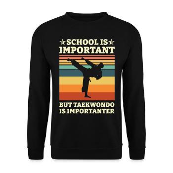 Taekwondo Taekwondoin Tae kwon do Arts Martiaux - Sweat-shirt Unisexe - noir - Devant - Alina (178cm) & Michal (187cm)