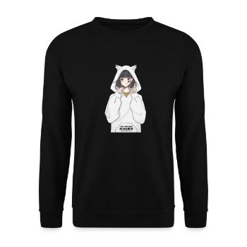 Anime Girl I Only Care About Anime - Unisex Pullover - Schwarz - Vorne - Alina (178cm) & Michal (187cm)