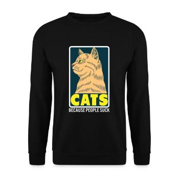 Cats Because People Suck - Cat Lovers Humor - Unisex Sweatshirt - black - Front - Alina (178cm) & Michal (187cm)