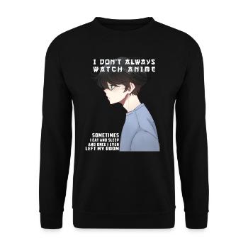 Anime Teenager Junge guckt Anime - Unisex Pullover - Schwarz - Vorne - Alina (178cm) & Michal (187cm)