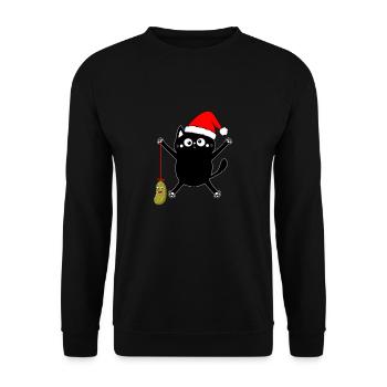 Find Christmas Cucumber Search Reward - Unisex Sweatshirt - black - Front - Alina (178cm) & Michal (187cm)