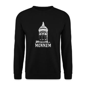 Monnem Mannheim Dialekt für Mannheimer - Unisex Pullover - Schwarz - Vorne - Alina (178cm) & Michal (187cm)