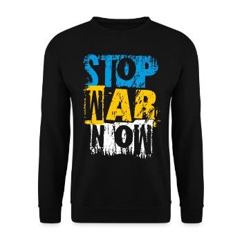 Stop War Now - Unisex Sweatshirt - black - Front - Alina (178cm) & Michal (187cm)