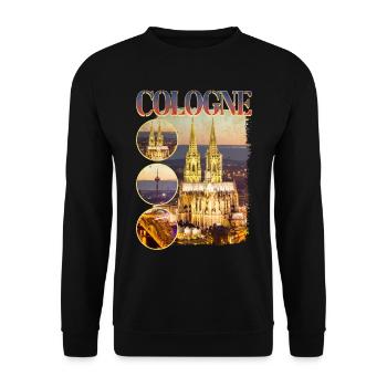 Cologne Cathedral Germany City Skyline Home Love - Unisex Sweatshirt - black - Front - Alina (178cm) & Michal (187cm)