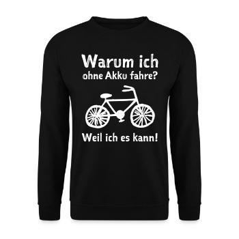 Fahrrad Sprüche Witzig - Unisex Pullover - Schwarz - Vorne - Alina (178cm) & Michal (187cm)