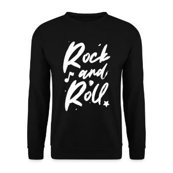 Rock and Roll - Unisex Sweatshirt - black - Front - Alina (178cm) & Michal (187cm)