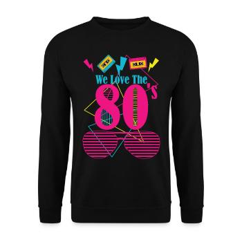 80's love - Unisex Pullover - Schwarz - Vorne - Alina (178cm) & Michal (187cm)