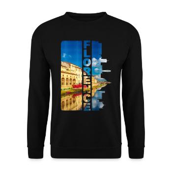 Florenz Italien Stadt Skyline Schrift Urlaub Liebe - Unisex Pullover - Schwarz - Vorne - Alina (178cm) & Michal (187cm)