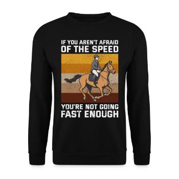 Barrel Racer Racing Reiten Reiten Rennen Rodeo - Unisex Pullover - Schwarz - Vorne - Alina (178cm) & Michal (187cm)