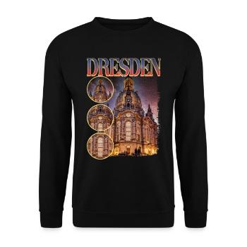 Dresden Germany City Skyline Home Love - Unisex Sweatshirt - black - Front - Alina (178cm) & Michal (187cm)