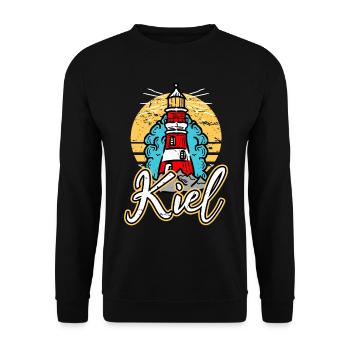 Kiel Allemagne City Lighthouse Skyline Font - Sweat-shirt Unisexe - noir - Devant - Alina (178cm) & Michal (187cm)