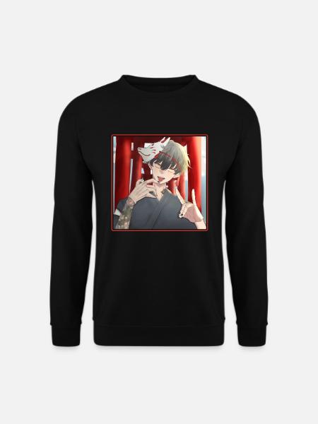 Japan Kitsune Maske Anime Otaku - Unisex Pullover - Schwarz