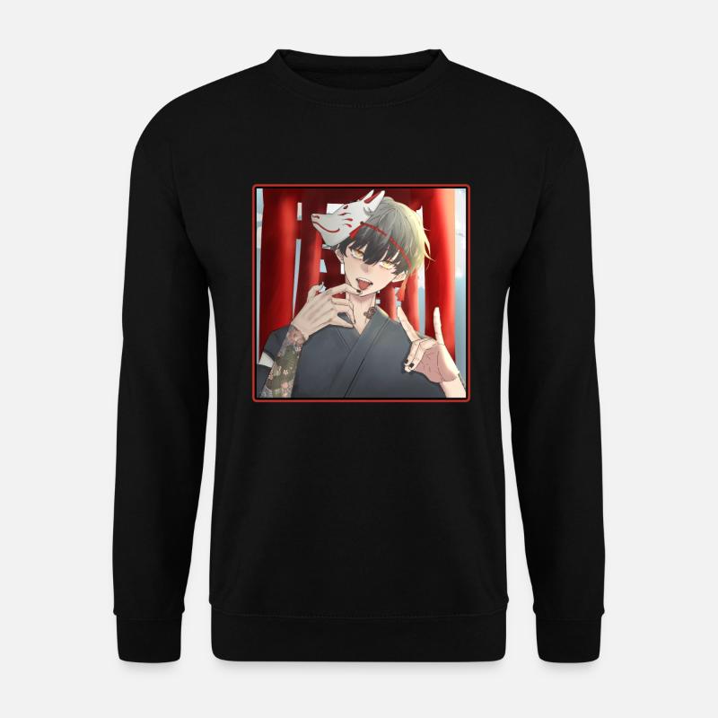 Japan Kitsune Maske Anime Otaku - Unisex Pullover - Schwarz