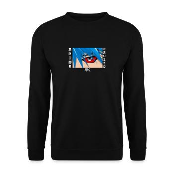 Anime Otaku Weeb Anime Paused Talk Fast - Unisex Pullover - Schwarz - Vorne - Alina (178cm) & Michal (187cm)