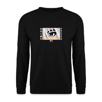 Anime Otaku Weeb Anime Paused Talk Fast - Unisex Pullover - Schwarz - Vorne - Alina (178cm) & Michal (187cm)