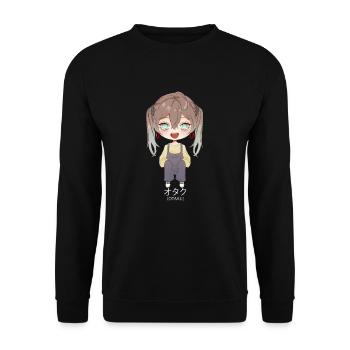 Otaku Anime Girl - Unisex Sweatshirt - black - Front - Alina (178cm) & Michal (187cm)