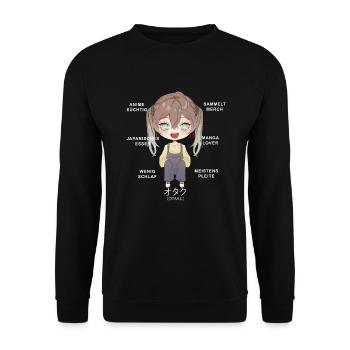 Otaku Anime Girl - Unisex Sweatshirt - black - Front - Alina (178cm) & Michal (187cm)