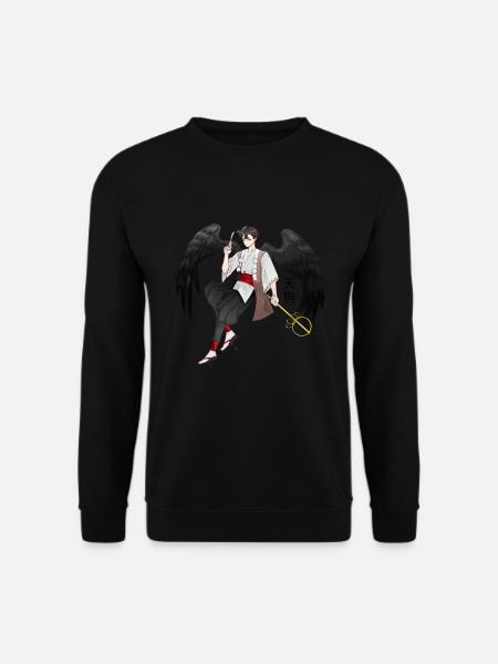 Japanese Tengu Angel in Anime Design - Unisex Sweatshirt - black