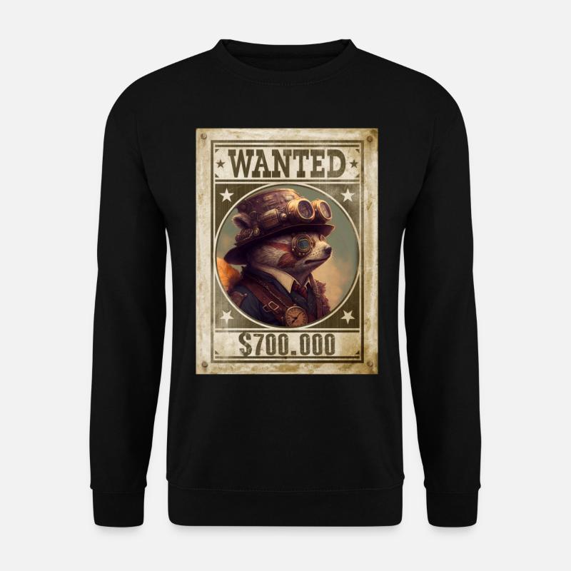 Steampunk Sloth the Fugitive - Unisex Sweatshirt - black