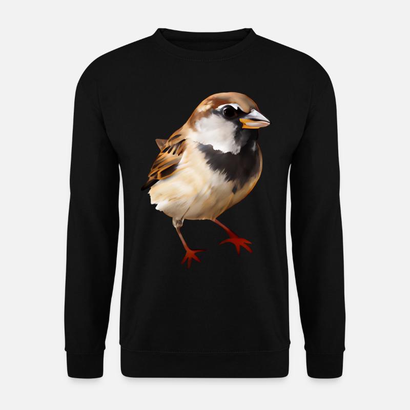 Haussperling - Vogelbeobachter-Design - Unisex Pullover - Schwarz