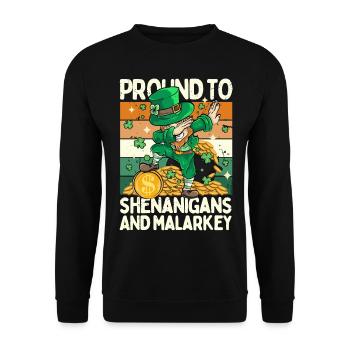 Saint Patrick - Pround to shenanigans and malarkey - Sweat-shirt Unisexe - noir - Devant - Alina (178cm) & Michal (187cm)