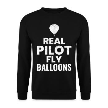 Montgolfière Montgolfière Montgolfière - Sweat-shirt Unisexe - noir - Devant - Alina (178cm) & Michal (187cm)