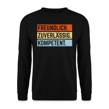 Freundlich – Zuverlässig – Kompetent (3C) - Unisex Pullover - Schwarz - Vorne - Alina (178cm) & Michal (187cm)