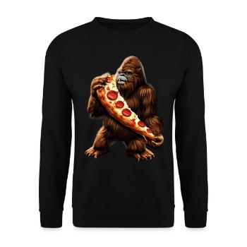 Bigfoot Pizza Party - Unisex Sweatshirt - black - Front - Alina (178cm) & Michal (187cm)