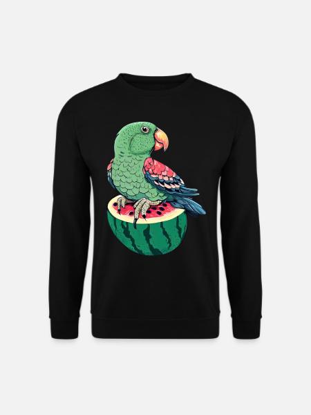 Rare parrot on watermelon - Unisex Sweatshirt - black