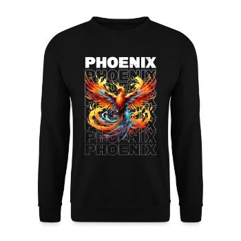Phoenix Phoenix Fire Flames Mythologie des oiseaux - Sweat-shirt Unisexe - noir - Devant - Alina (178cm) & Michal (187cm)