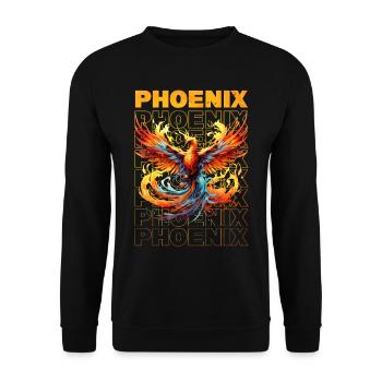 Phoenix Phoenix Fire Flames Mythologie des oiseaux - Sweat-shirt Unisexe - noir - Devant - Alina (178cm) & Michal (187cm)