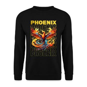 Phoenix Phoenix Fire Flames Mythologie des oiseaux - Sweat-shirt Unisexe - noir - Devant - Alina (178cm) & Michal (187cm)