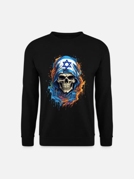 Israelischer Schädel: Flagge des Stolzes - Unisex Pullover - Schwarz