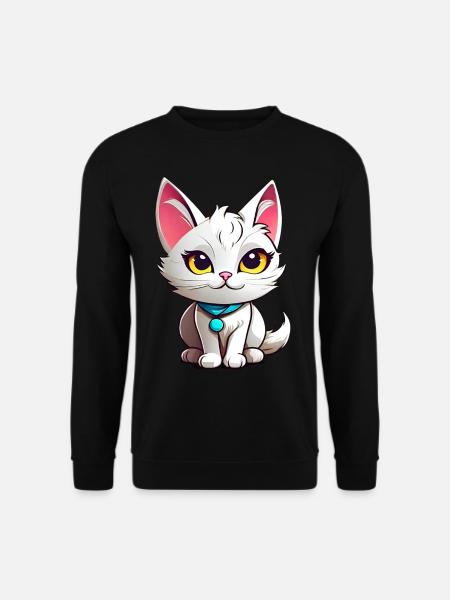 Chat blanc mignon - Sweat-shirt Unisexe - noir