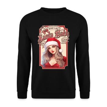Sexy Père Noël Femme Noël Noël laid - Sweat-shirt Unisexe - noir - Devant - Alina (178cm) & Michal (187cm)