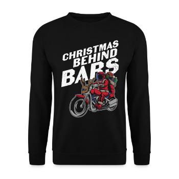 Weihnachtsmann Pullover - Weihnachtspullover - Unisex Pullover - Schwarz - Vorne - Alina (178cm) & Michal (187cm)