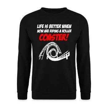 Riding Roller Coaster - Unisex Pullover - Schwarz - Vorne - Alina (178cm) & Michal (187cm)