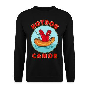 Hot Dog Lustig - Unisex Pullover - Schwarz - Vorne - Alina (178cm) & Michal (187cm)