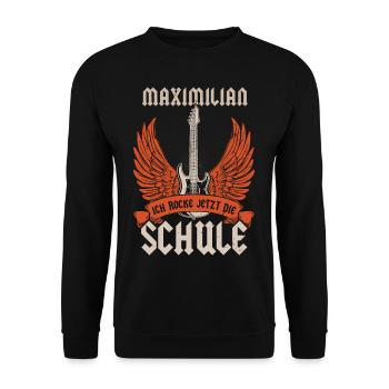 Maximilian I'm rocking the first day of school now - Unisex Sweatshirt - black - Front - Alina (178cm) & Michal (187cm)