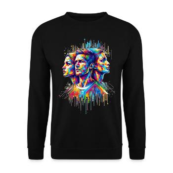 PixelPride - Pixel Pride - Unisex Pullover - Schwarz - Vorne - Alina (178cm) & Michal (187cm)
